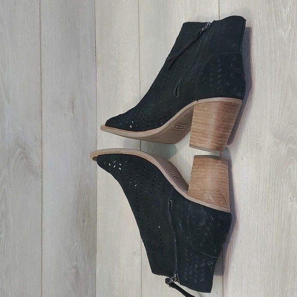 Toms Women Majorka Desert Peep Toe  Ankle Suede Heels Shoes sandals sz 10 - Picture 8 of 14